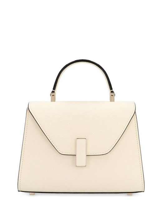 Valextra White Iside Foldover Micro Crossbody Bag