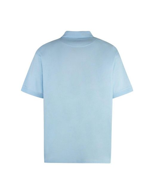 Y-3 Blue Cotton-Piqué Polo Shirt for men