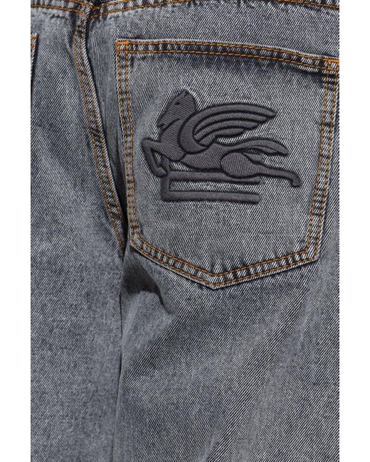 Etro Gray Straight Leg Jeans for men