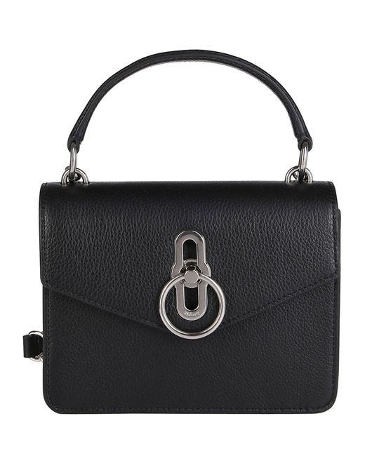 Mulberry Small Amberley Crossbody In Black And Silver Small Classic Grain