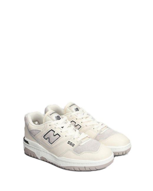 New Balance White Bb550 Panelled Low-top Sneakers