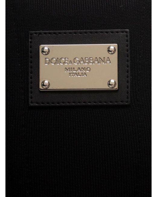 Dolce & Gabbana Black Curved Hem Cropped Bustier Top