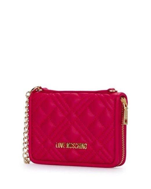 Love Moschino Red Quilted Chain-detail Wallet