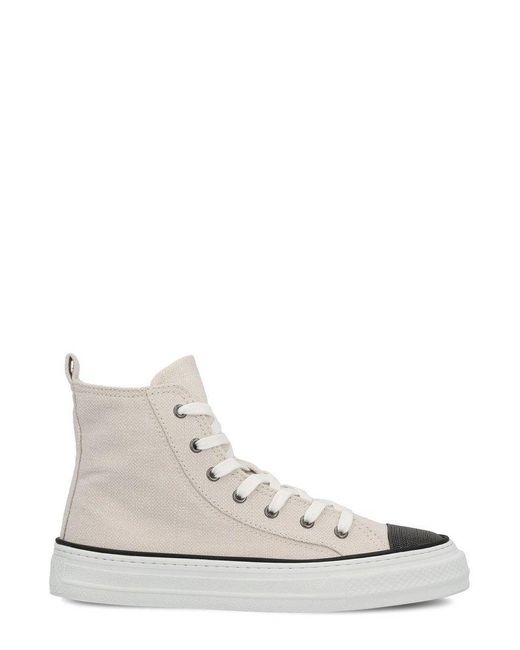 Brunello Cucinelli White Panelled High-top Sneakers