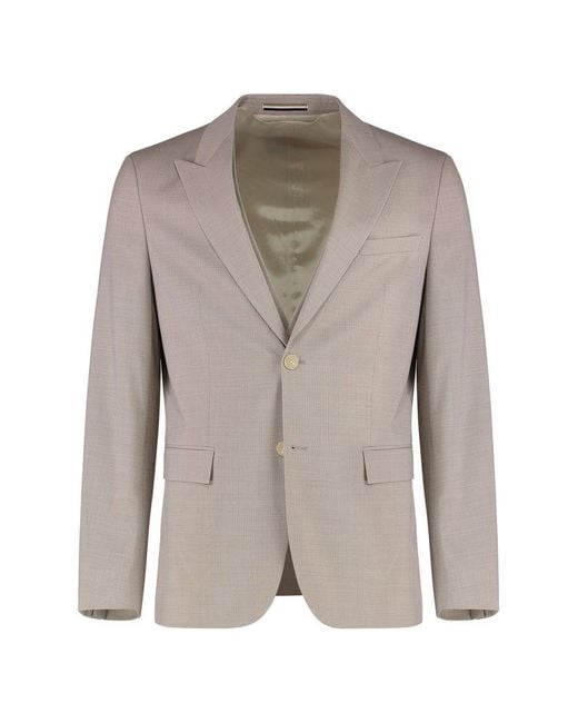 Boss Gray Micro-Patterned Stretch Cloth Three-Piece Suit for men