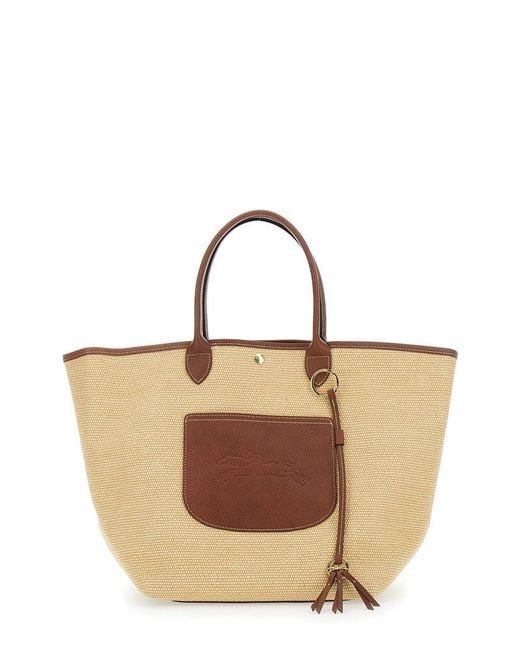 Longchamp Brown Le Pliage Collection L Basket Bag