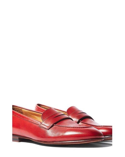 Scarosso Red Valeria Almond Toe Slip-On Loafers