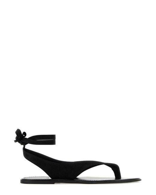 The Row Black Tie Fastened Thong Sandals