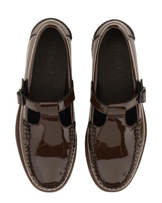 Hereu Brown Alber Round-Toe Flat Shoes