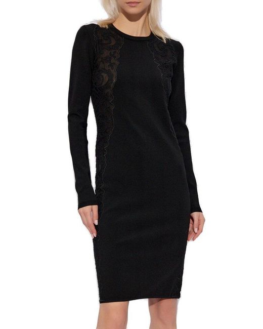 Versace Black Dress With Long Sleeves,