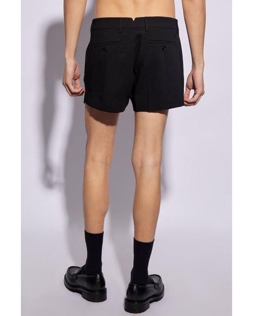 AMI Black Crepe Mini Shorts for men