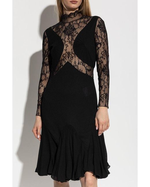 Givenchy Black Dress With Lace Inserts
