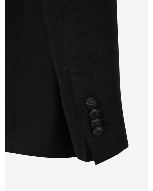Lardini Black Plain Viscose Suit Jacket for men