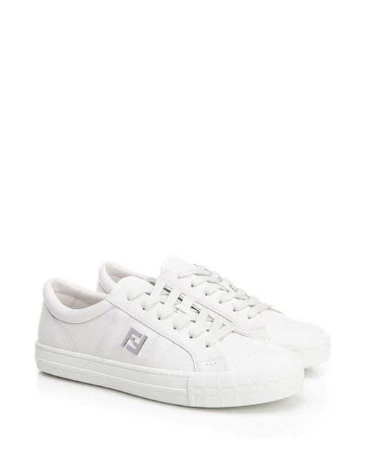 Fendi White Domino Low-Top Sneakers for men