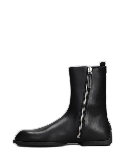 Jil Sander Blue Zip Up Ankle Boot for men