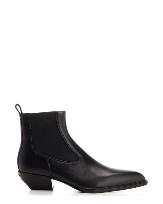 Alexander Wang Black Slick Pointed Toe Ankle Boots