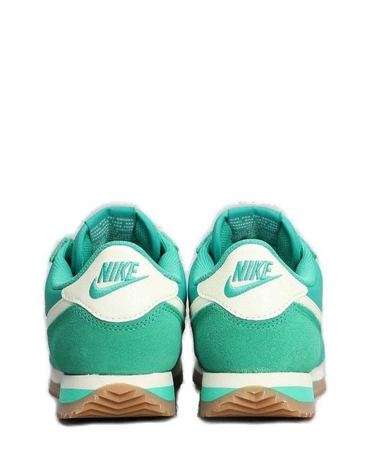 Nike Green Cortez Round-Toe Low-Top Sneakers