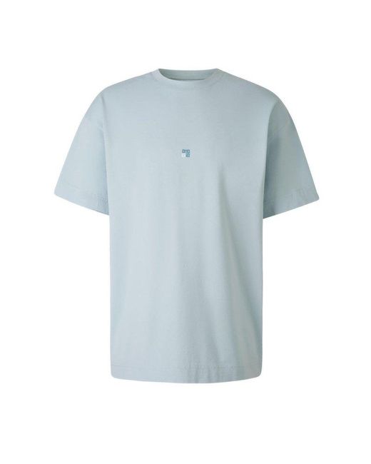 Givenchy Blue Cotton Logo T-Shirt for men