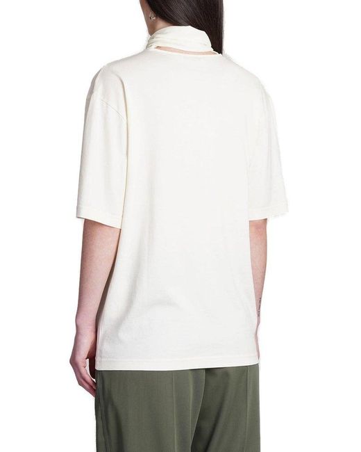 Lemaire White Tie-fastened Short Sleeved T-shirt