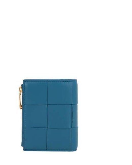 Bottega Veneta Blue Cassette Small Bi-fold Zip Wallet