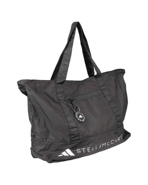 Adidas By Stella McCartney Black Logo Printed Zipped Tote Bag