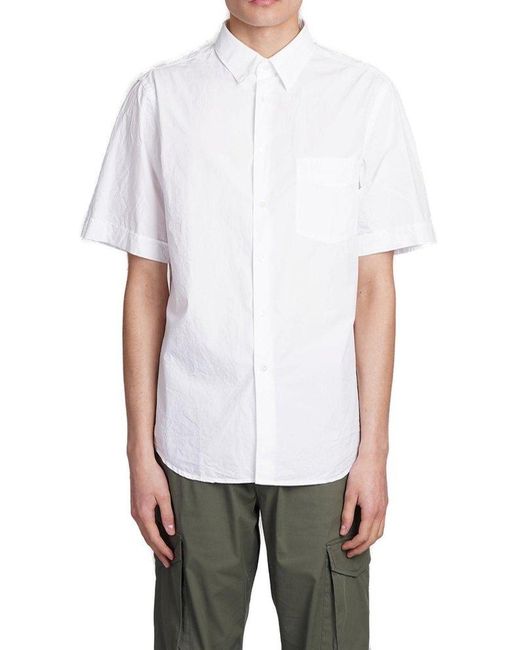 Aspesi White Short Sleeved Buttoned Shirt for men