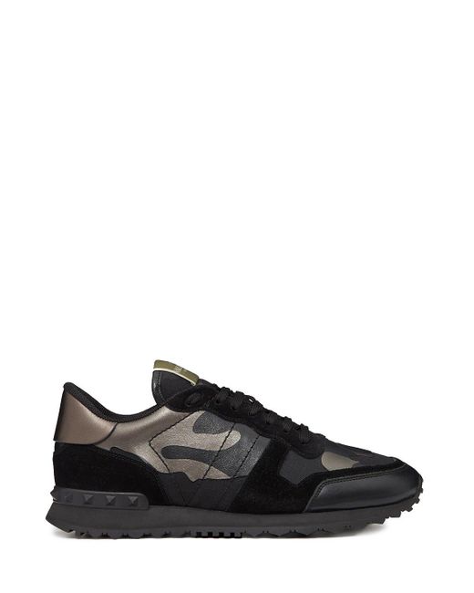 valentino mens black trainers