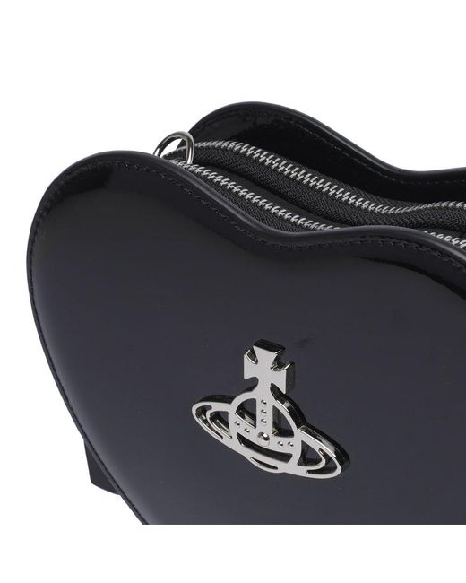 Vivienne Westwood Black Louise Heart-shape Frame Crossbody Bag