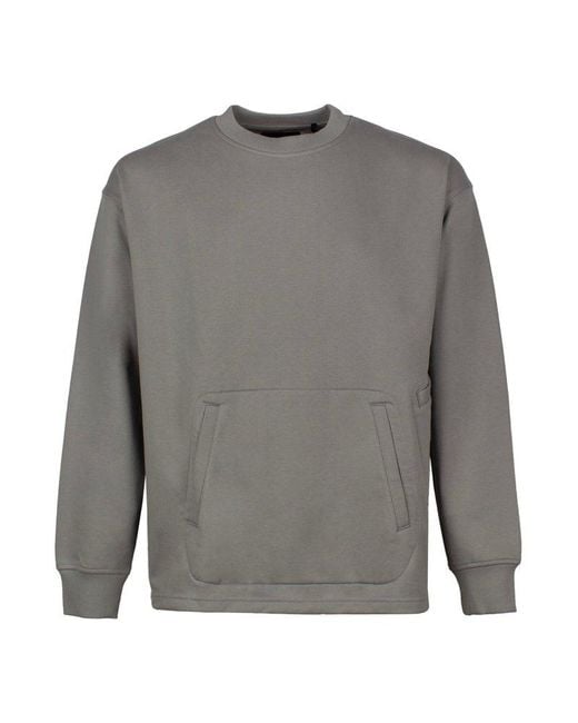 Y-3 Gray Logo-rubberised Crewneck Sweatshirt for men