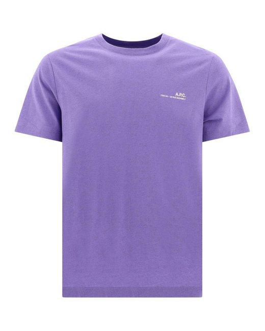 A.P.C. Purple "item" T-shirt for men