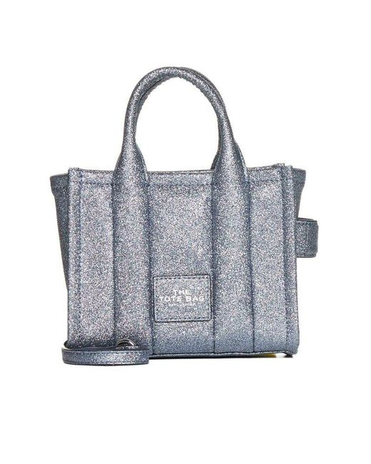 Marc Jacobs Blue The Crossbody Tote Glitter Leather Bag