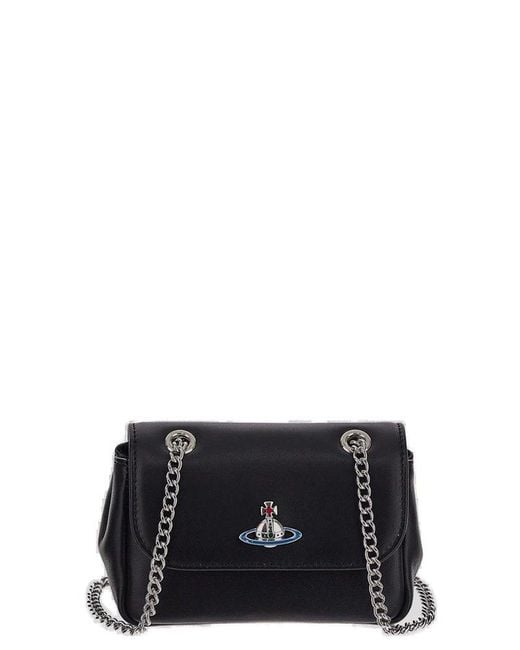 Vivienne Westwood Black Logo-plaque Chain-linked Shoulder Bag