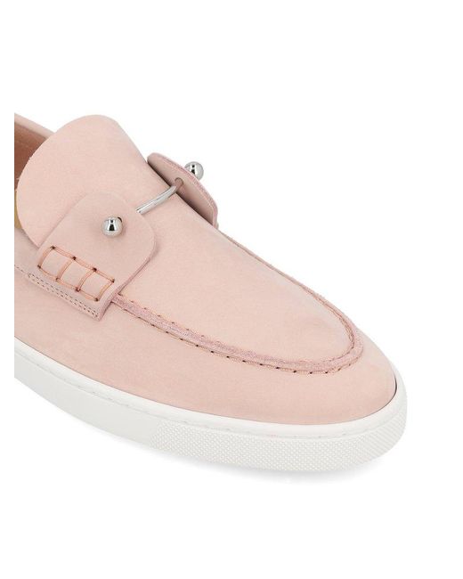 Christian Louboutin Pink Chambeliboat Leather Loafers