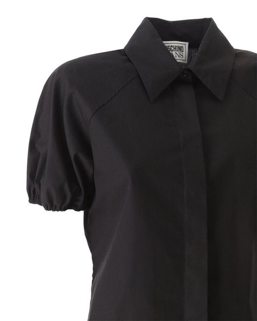 Moschino Black Jeans Curved Hem Short-sleeved Shirt