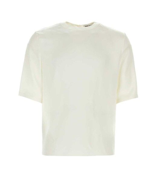 Saint Laurent White Crewneck Short-sleeved T-shirt