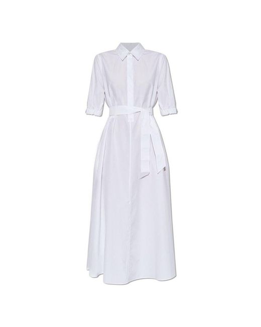 Max Mara White Dress With Collar 'Hoyo'