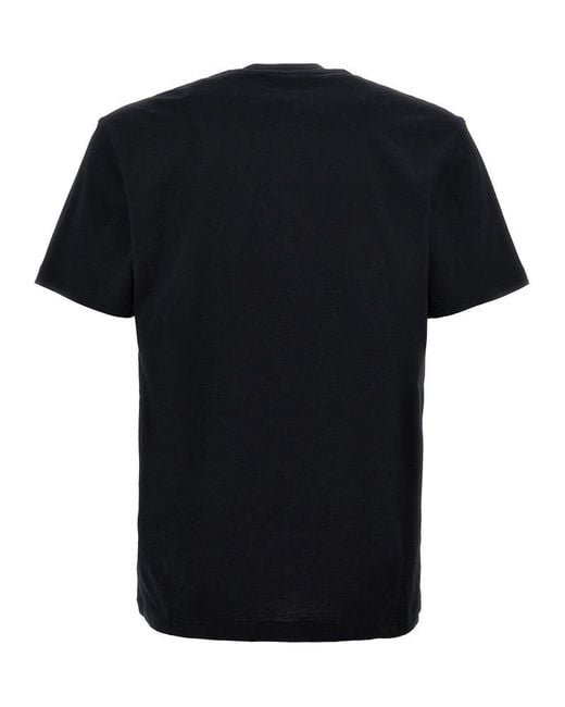 Moschino Black Teddy Bear Logo Crew Neck Tee for men