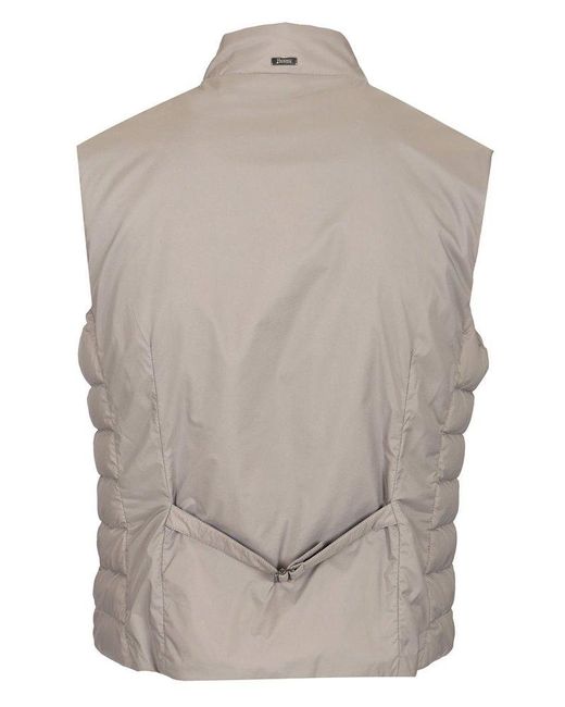 Herno Gray Rain Proof Vest Coats for men