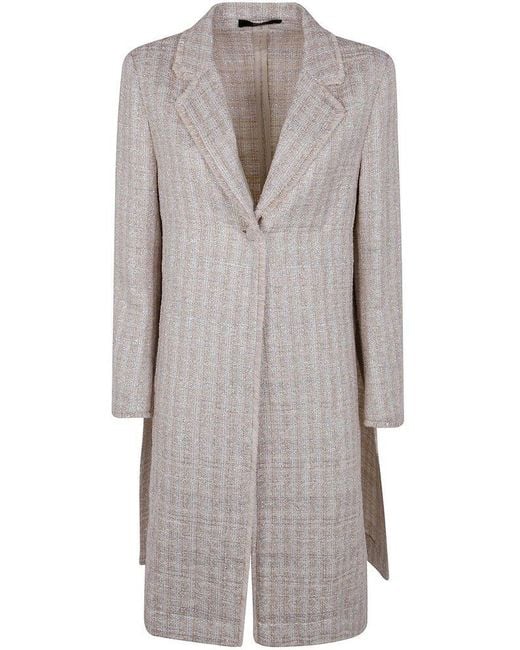 Seventy Gray Frayed Edge Tweed Coat