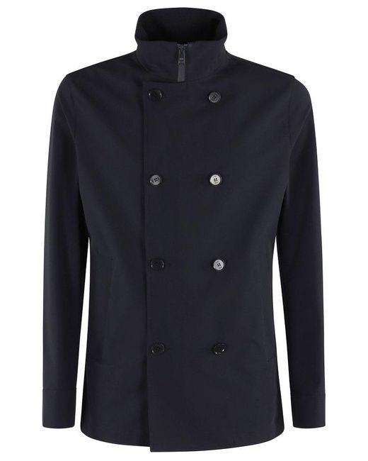 DUNO Blue Double-Breasted Jacket for men