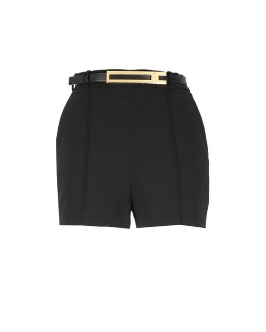 Elisabetta Franchi Black Belted Shorts