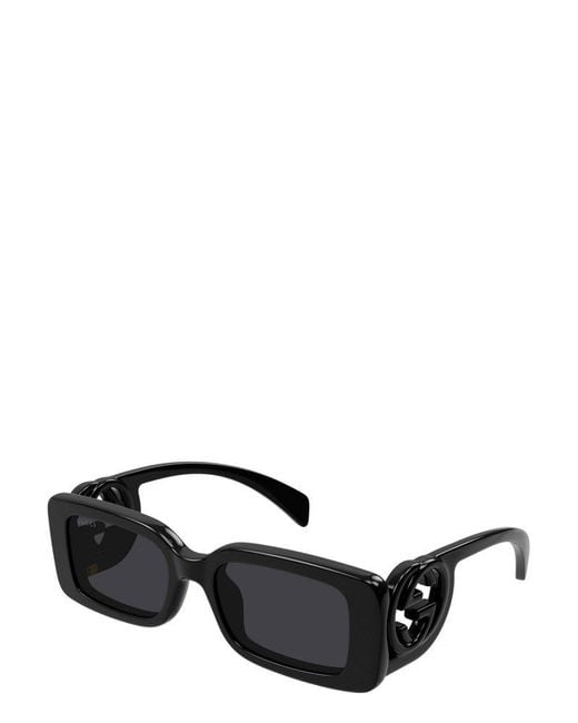 Gucci Black Chaise Longue 54mm Rectangular Sunglasses