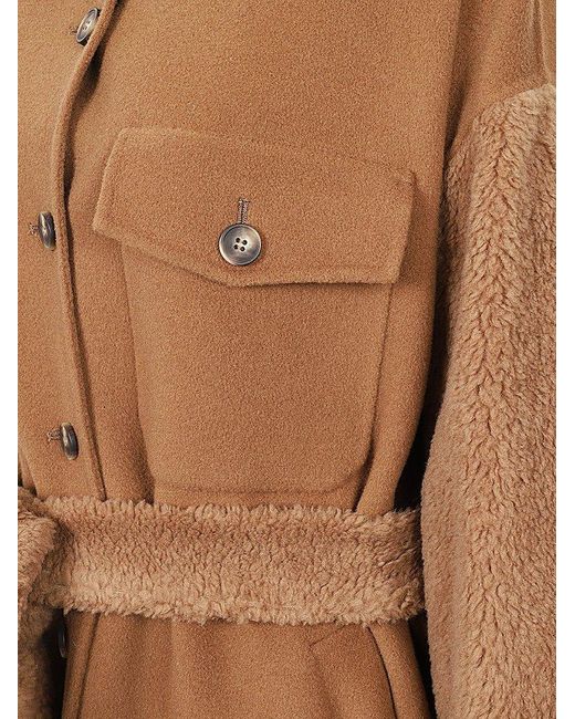 Weekend by Maxmara Brown Belted Button-up Coat