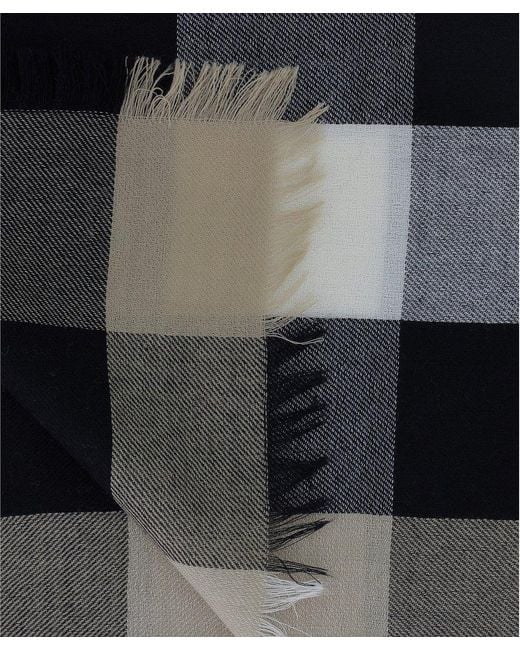 Burberry Gray Lightweight Checked Scarf