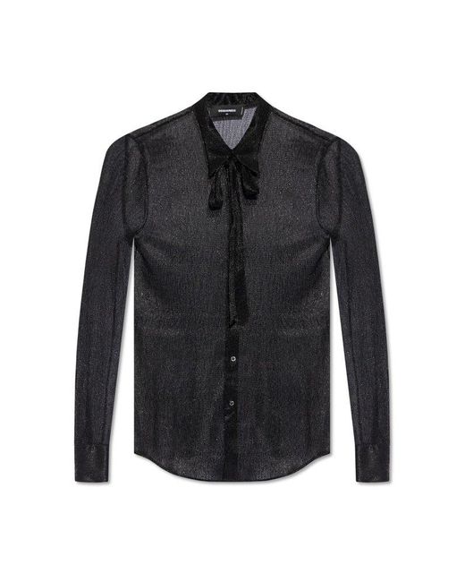 DSquared² Black Shirt With Metallic Thread, for men