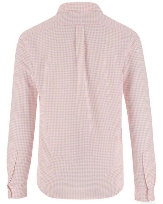 Ralph Lauren Pink Cotton Shirt With Check Pattern for men