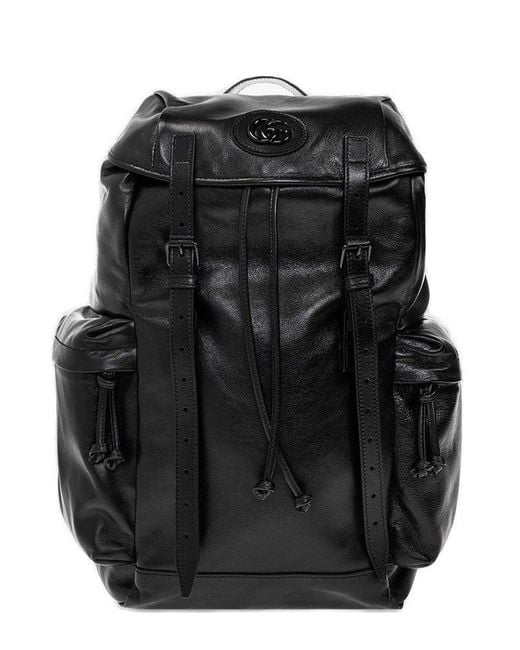 Gucci Black Leather Backpack for men