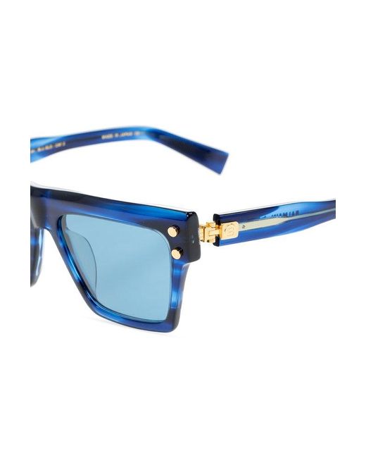 BALMAIN EYEWEAR Blue Rectangle Frame Sunglasses