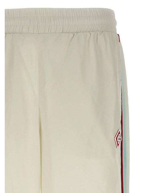 Casablanca White Logo-Patch Straight-Leg Side-Stripe Track Pants for men