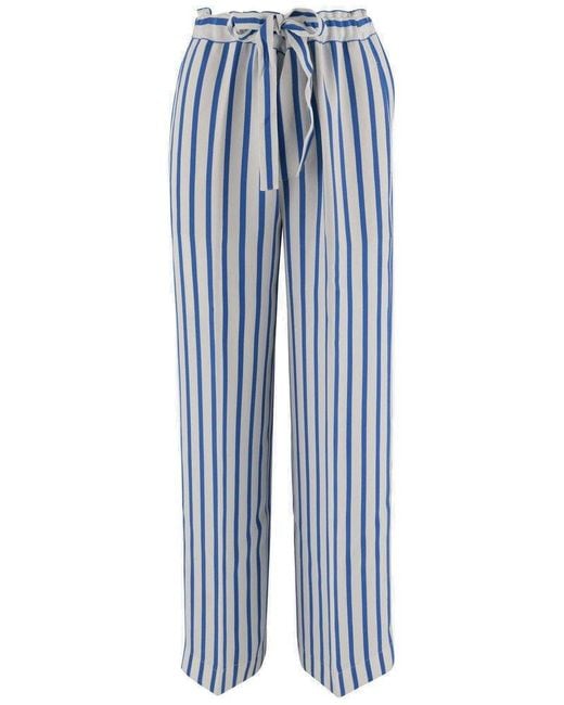 Ralph Lauren Blue Striped Silk Pants